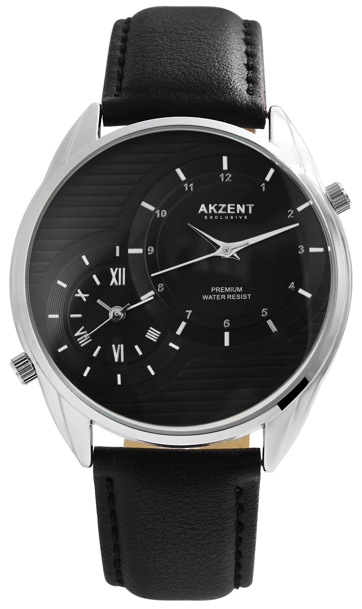 Akzent Exclusive Herren Uhr 2 Zeiten Analog Quarz 2900187