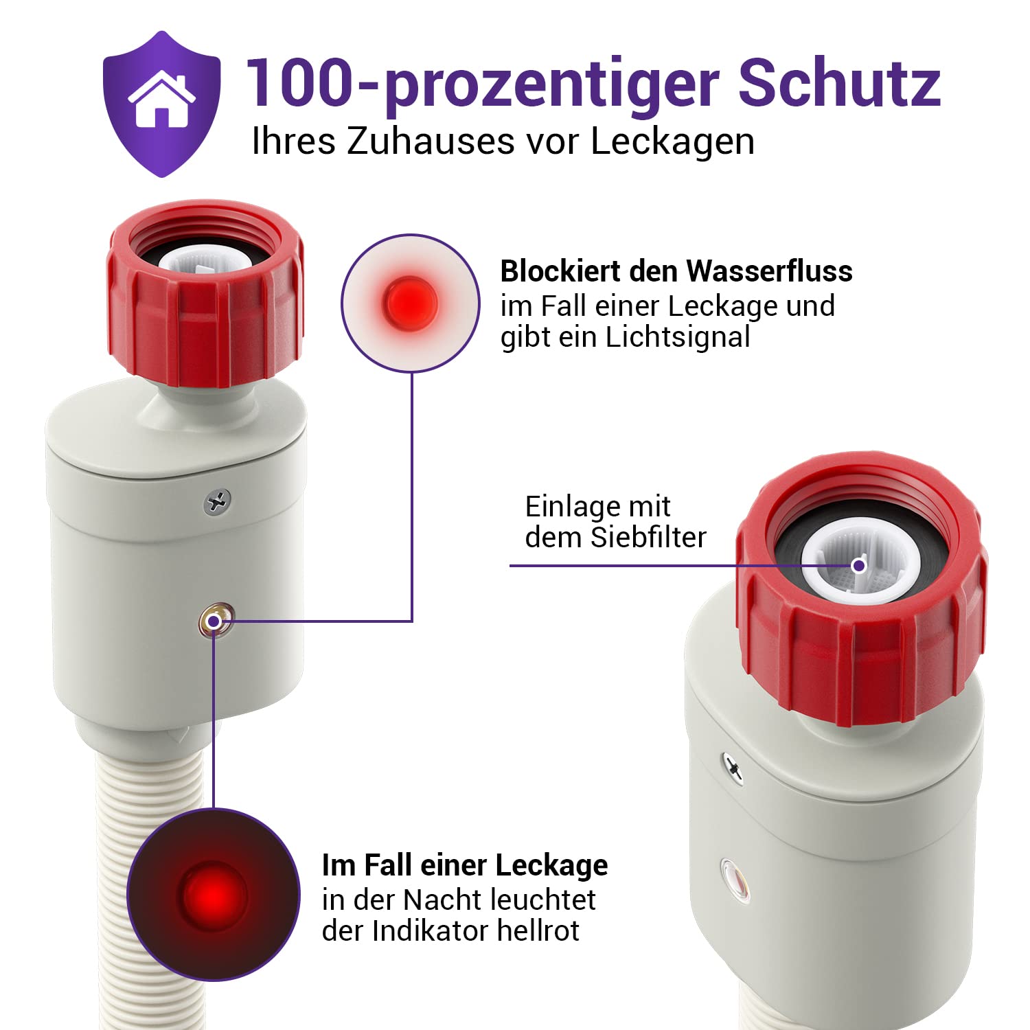 Viоks.pro Aquastop Zulaufschlauch Waschmaschine Schlauch 3/4 Zoll 4m 90°C | Aqua Stop Wasserschläuche, Gerade/Gewinkelt, Universal, für Waschmaschinen Geschirrspüler