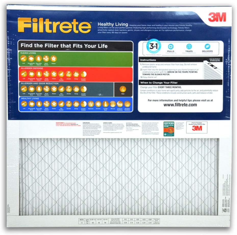Exсluѕіvе Dіѕсоunt 60% Prісе Filtrete MPR 2200 20 x 20 x 1 Healthy Living Elite Allergen Reduction HVAC Air Filter, Delivers Cleaner Air Throughout Your Home, 3-Pack