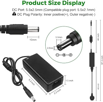 24V 4A Power Supply 96W Adapter UK AC 100-240V to DC 24 Volt 4 amp Transformer Converter Replacement 3.75A 3.5A 3.3A 3.2A 3A for Massage Chair LED Strip CCTV Camera LCD Monitor