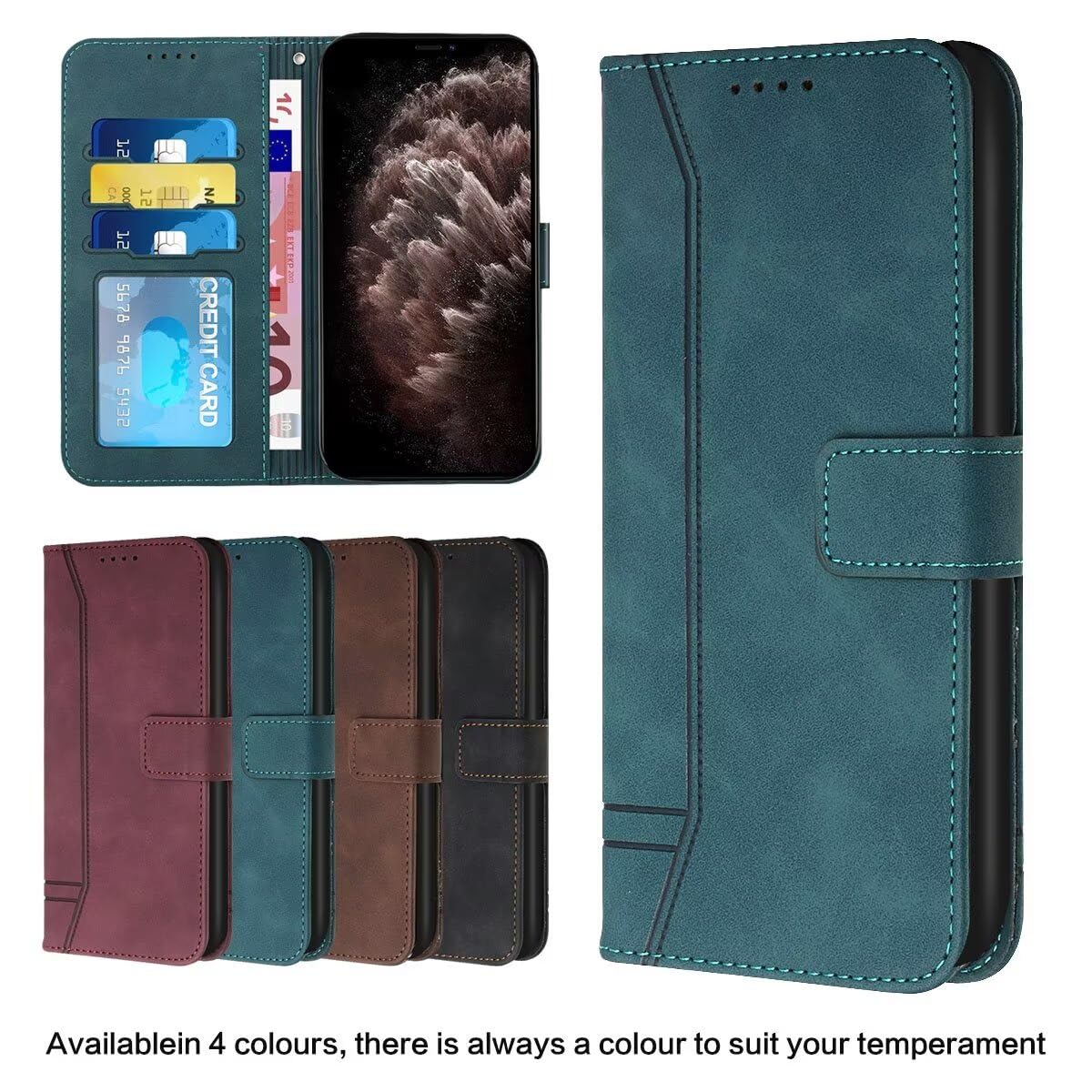Mo-Somnus Cover per OPPO A9 2020 / OPPO A5 2020, Custodia OPPO A5 2020 Portafoglio, Cover Protettiva Libro Antiurto Case Flip Wallet Custodia Pelle PU con [3 Slot per Schede] [Magnetica] (Blu
