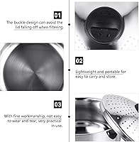 Vista 4 de DOITOOL Olla para pasta de acero inoxidable con tapa de colador, olla antiadherente para espagueti, olla de cocina para cocinar pasta, fideos