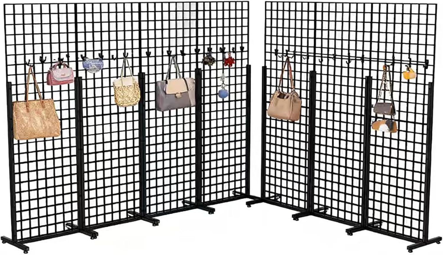 FixtureDisplays® Metal Stand Gridwall Display Sturdy Metel Wire Merchandiser Rack Floor Stand (10054+15809) x 7PK-NPF