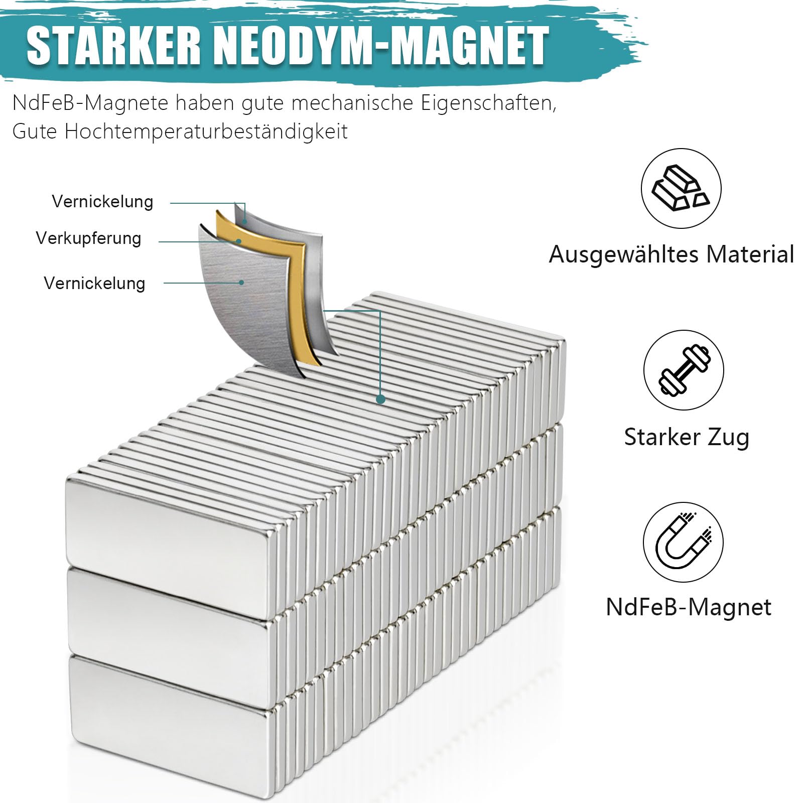 40 sztuk mocnych magnesów 20x8x1,5 mm, mini magnesy neodymowe, bardzo mocne, prostokątne, do tablicy magnetycznej, tablicy do przypinania, szafy kuchennej, białej tablicy, tablicy magnetycznej