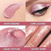 Vista 6 de Brillo de labios con purpurina, brillo de labios brillante, brillo de labios metálico brillante de diamante, lápiz labial impermeable, brillo labial