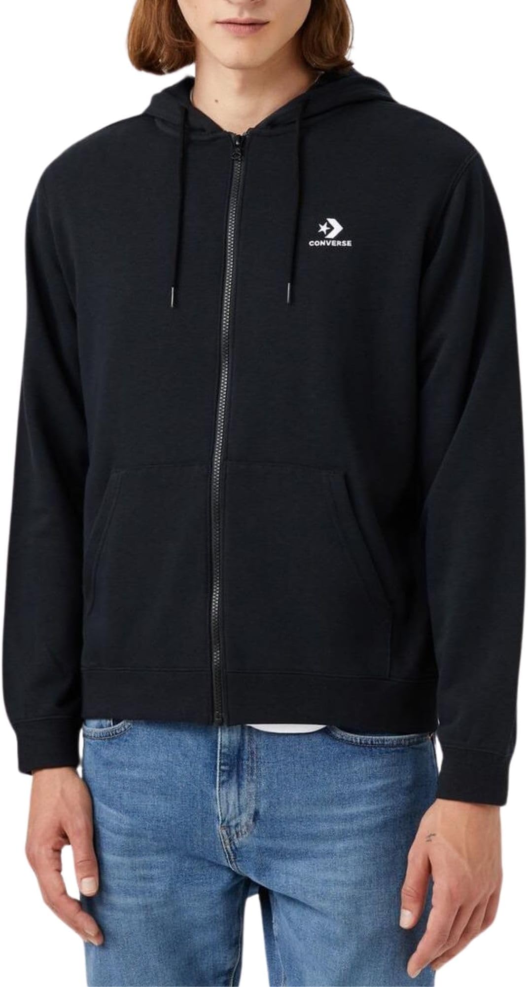 Converse Go-To Chuck Patch Full Zip Hoodie Black Code 10023871-A01