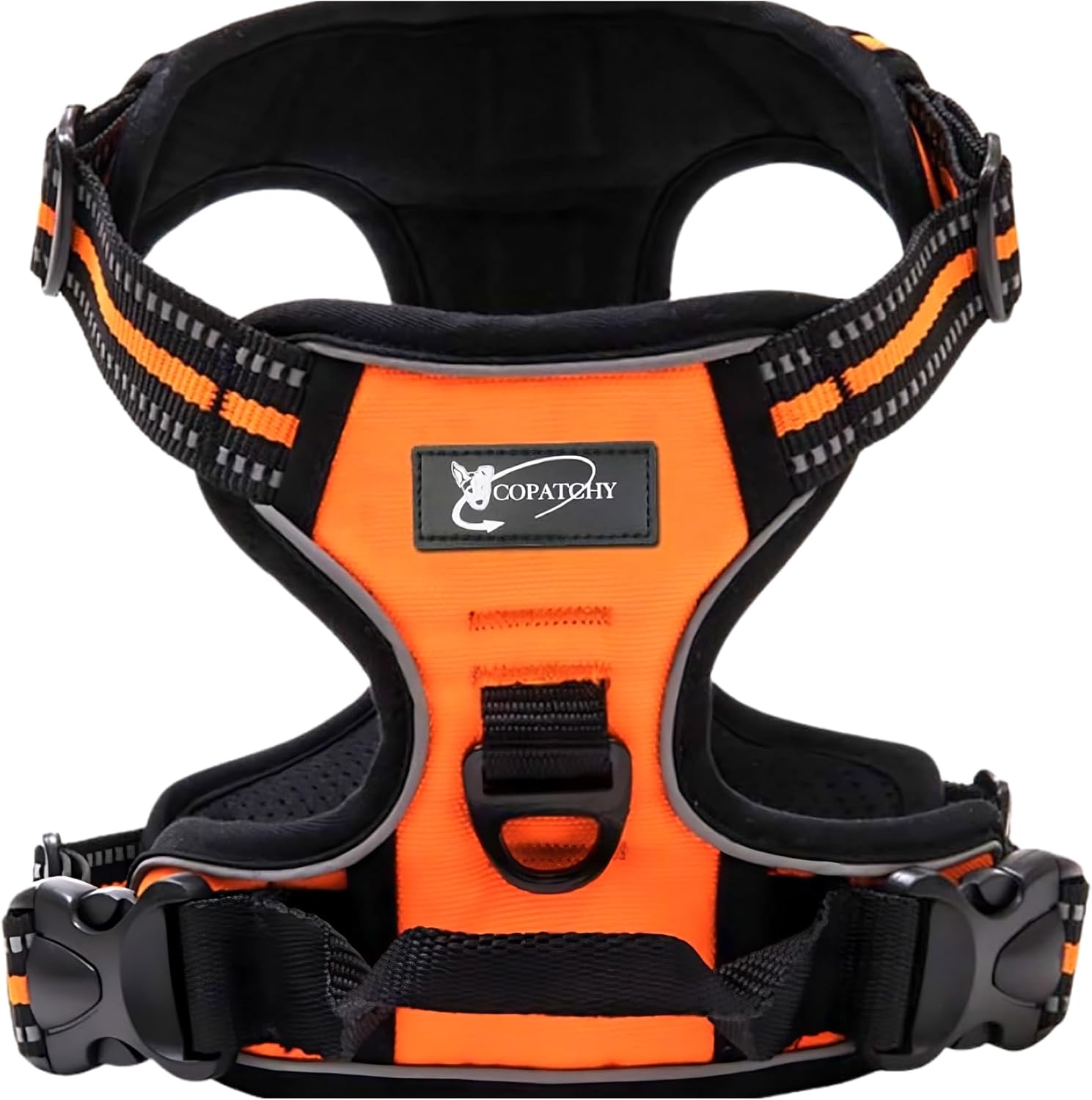 Dog Harness No-Pull Pet Harness Adjustable Outdoor Vest 3M Reflective Oxford Material Easy Control for All Sized Dogs (Large, Orange)
