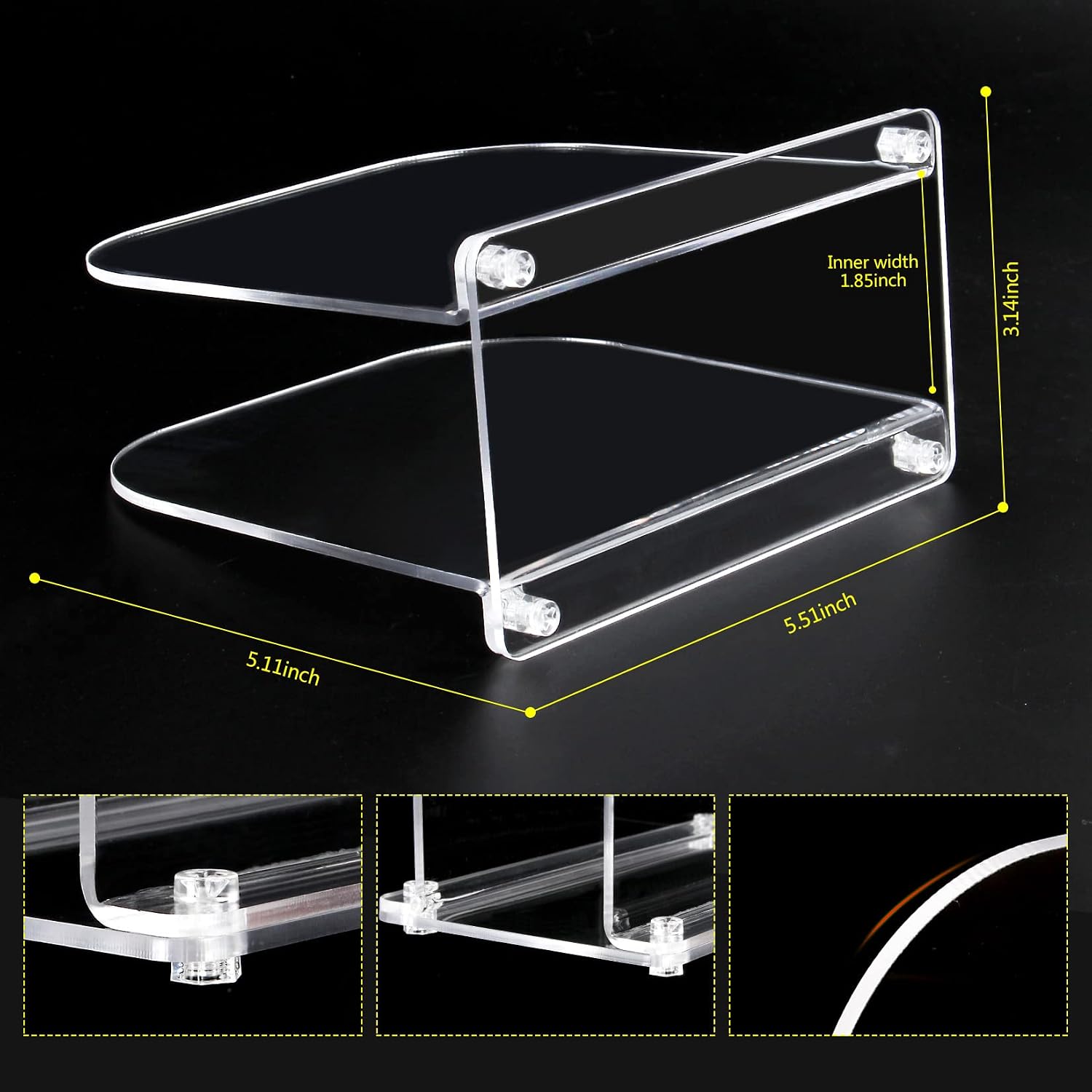 Yes!Fresh Napkin Holder Clear 2-Count Set,Upright Windproof Napkin Holders for Kitchen,Assembly Home Déco Acrylic Tissue Dispenser for Dinner Kitchen(Clear)