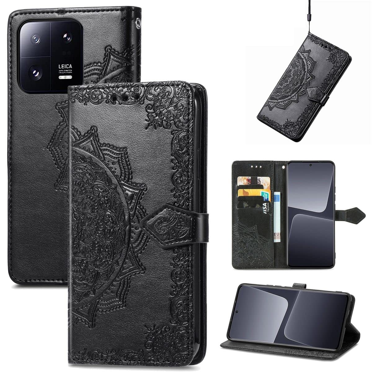 Coque Xiaomi 13 Pro en cuir synthétique premium et finitions soignées noir - 5