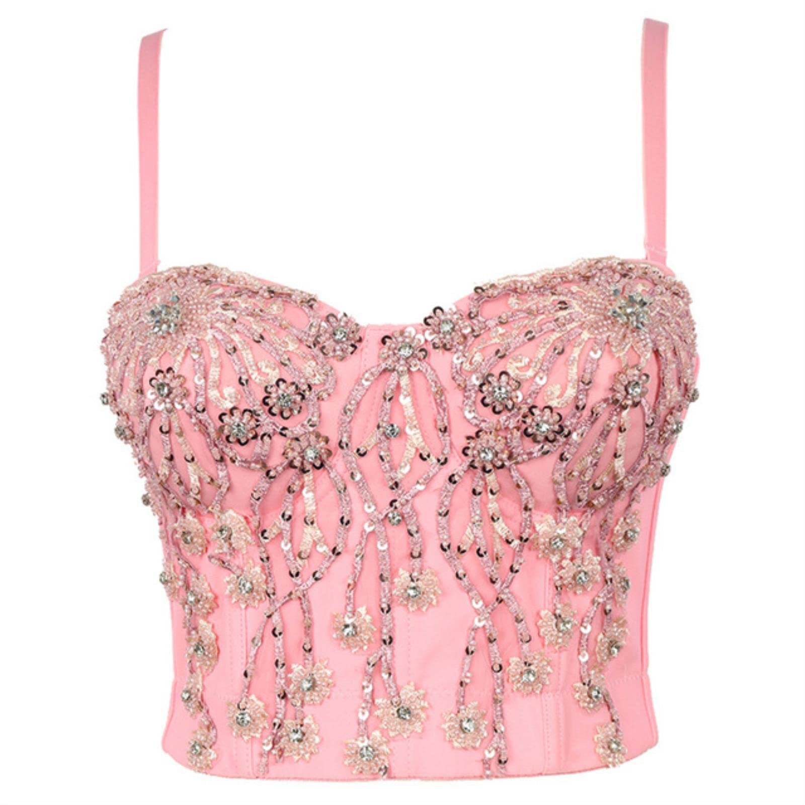 Fashion Women Tank Top Cropped Shirt Women Clothes Bra y2k Corset Ladies Crop Tops Gothic Shaper-12-pink, CN M-36