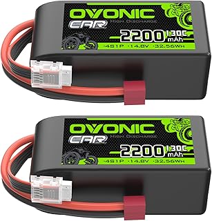 OVONIC 4S LiPo Battery 2200mAh 14.8V 130C Short RC Battery with Dean-Style T Connector