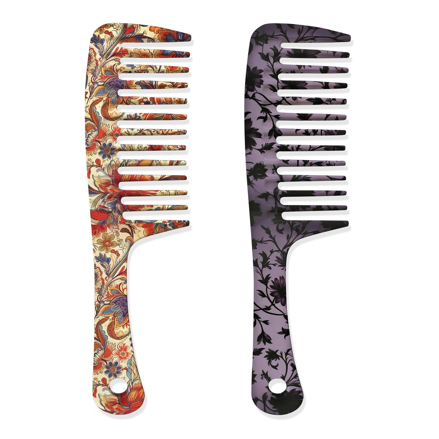 Y7 Bohemian Flowers Wide Tooth Comb for Tangle Removal