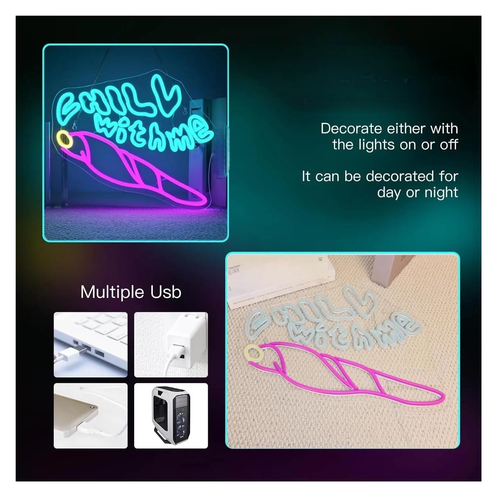 Luces de neón ﻿Chill With Me Letrero De Neón Luz LED Regulable Para Yoga GYM Sala De Juegos Dormitorio Bar Salas De Estar Fiesta De Cumpleaños Decoración 45cmx38cm
