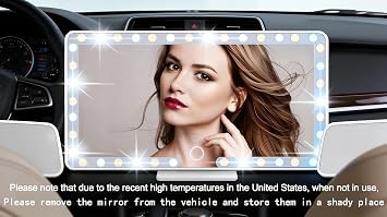 Car Sun Visor Vanity Mirror, 3 Light Modes & 60 LEDs, Rechargeable Dimmable Touch Screen Travel Makeup Mirror,Universal for Truck SUV-Car Accessories Essentials for Women(White)