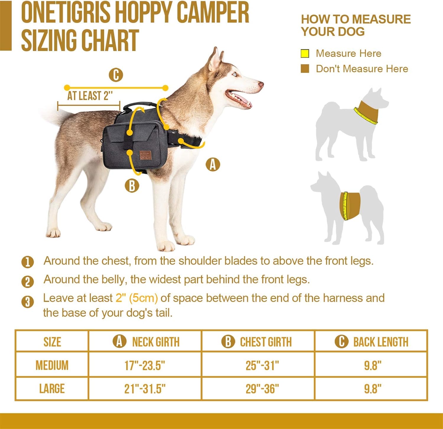 OneTigris Dog Pack Hound Travel Camping Hiking Backpack with Training Bungee Leash (Black, M) : Pet Supplies