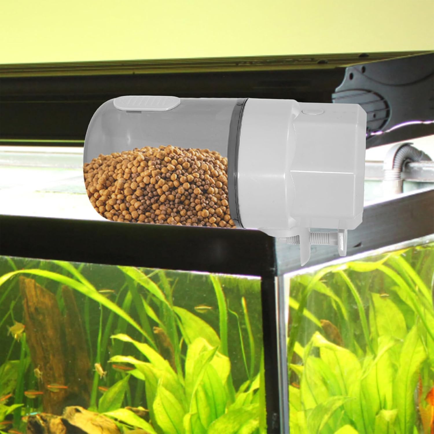 SHINEOFI Automatic Fish Feeder for Aquarium Timer-Controlled Auto Fish Feeder for Small Tanks Battery Operated Suitable and Turtles