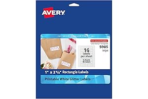 Avery Printable Glitter Sticker Paper for Inkjet Printers