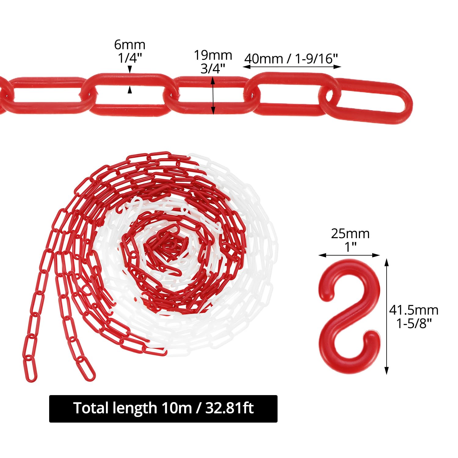 Set van 2 kunststof kettingpalen Rood/Wit – Protect Yourself Signalering