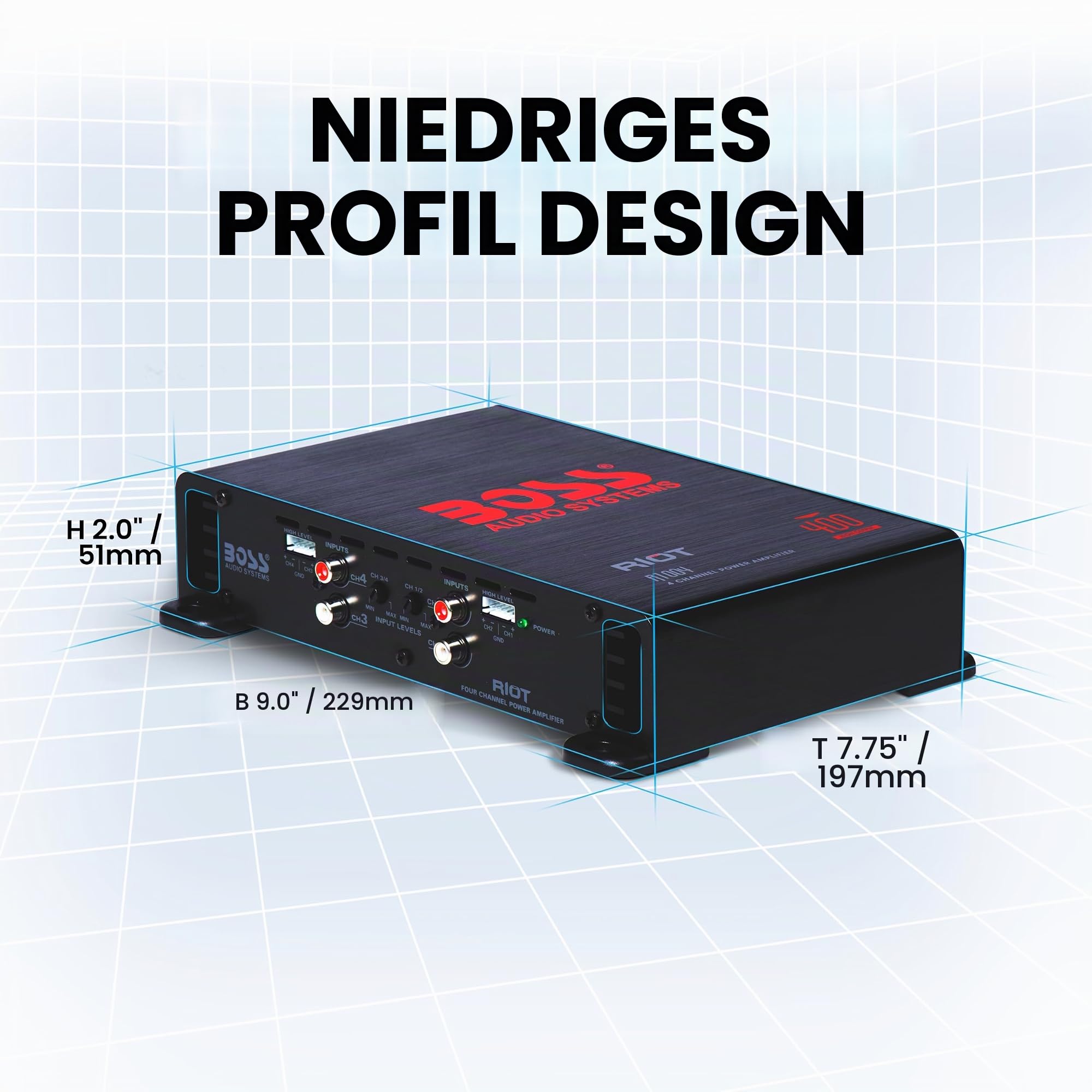Boss Audio R1004 400W Riot 4-Kanal Hochleistungsverstärker