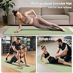 ILILI Tapis de yoga pliable, 10mm Épais, TPE Matériel, extra long 75"L x 26"W, doux et confortable tapis pliant 0.4 Inches, facile à transporter et à conserver, 190*66cm Utilisation multifonctionnelle portable pour le yoga, l'exercice à domicile & Extérieur
