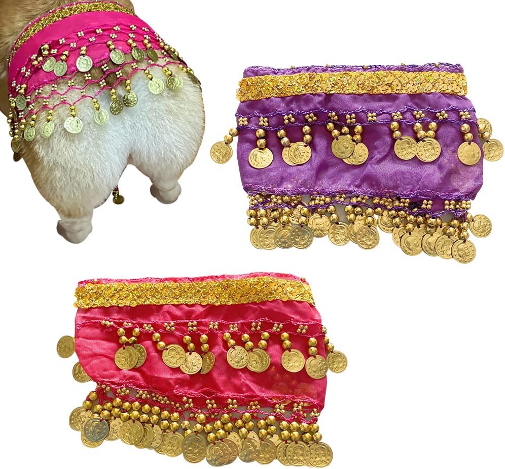 Falda de Danza del Vientre para Perro 2 Piezas