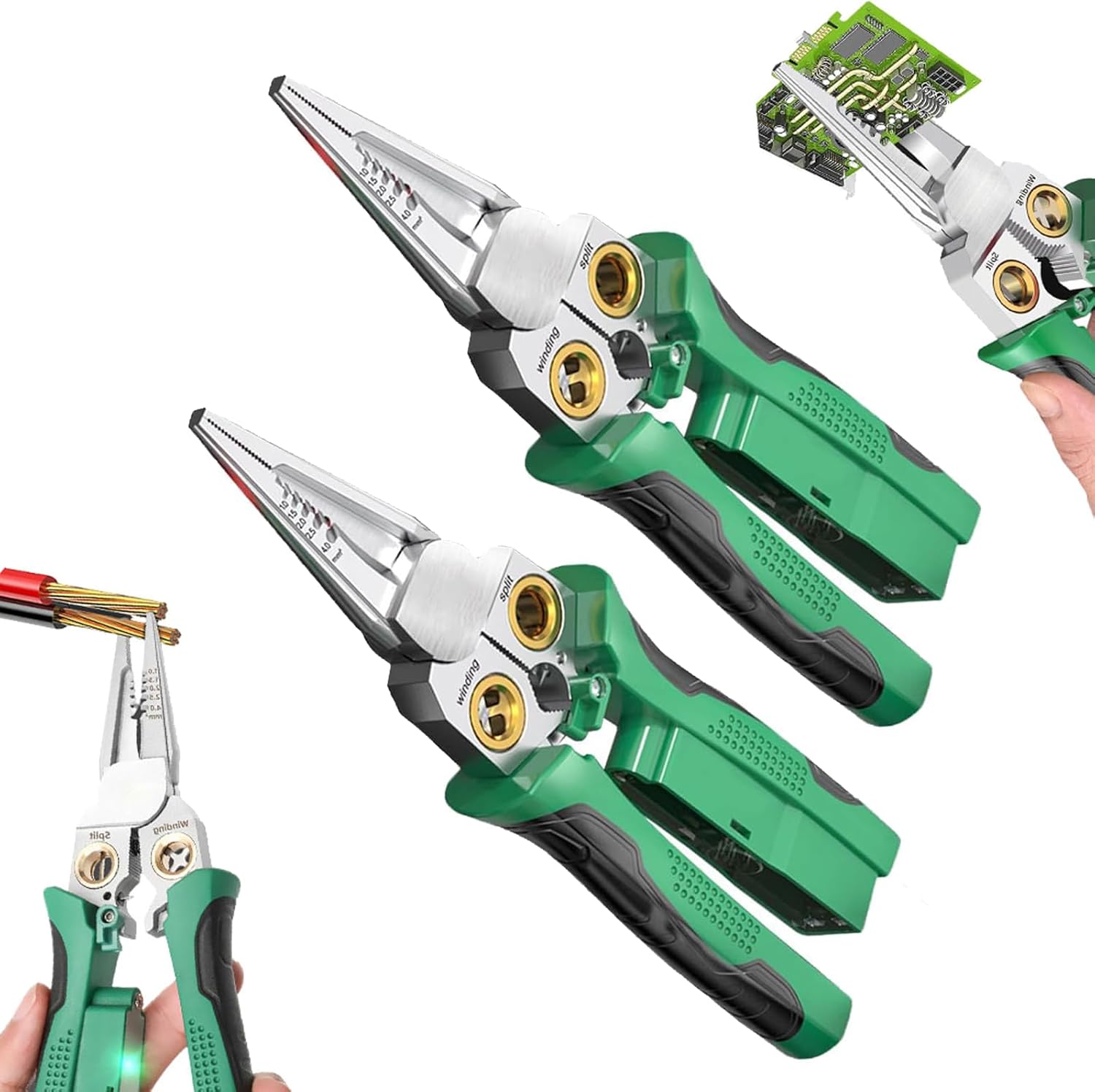 8 in 1 Wire Stripper with Voltage Tester, 2026 New Electric Wire Stripping Tool for Cutting and Pulling Pliers, Electrician Repair Tool (2pcs)