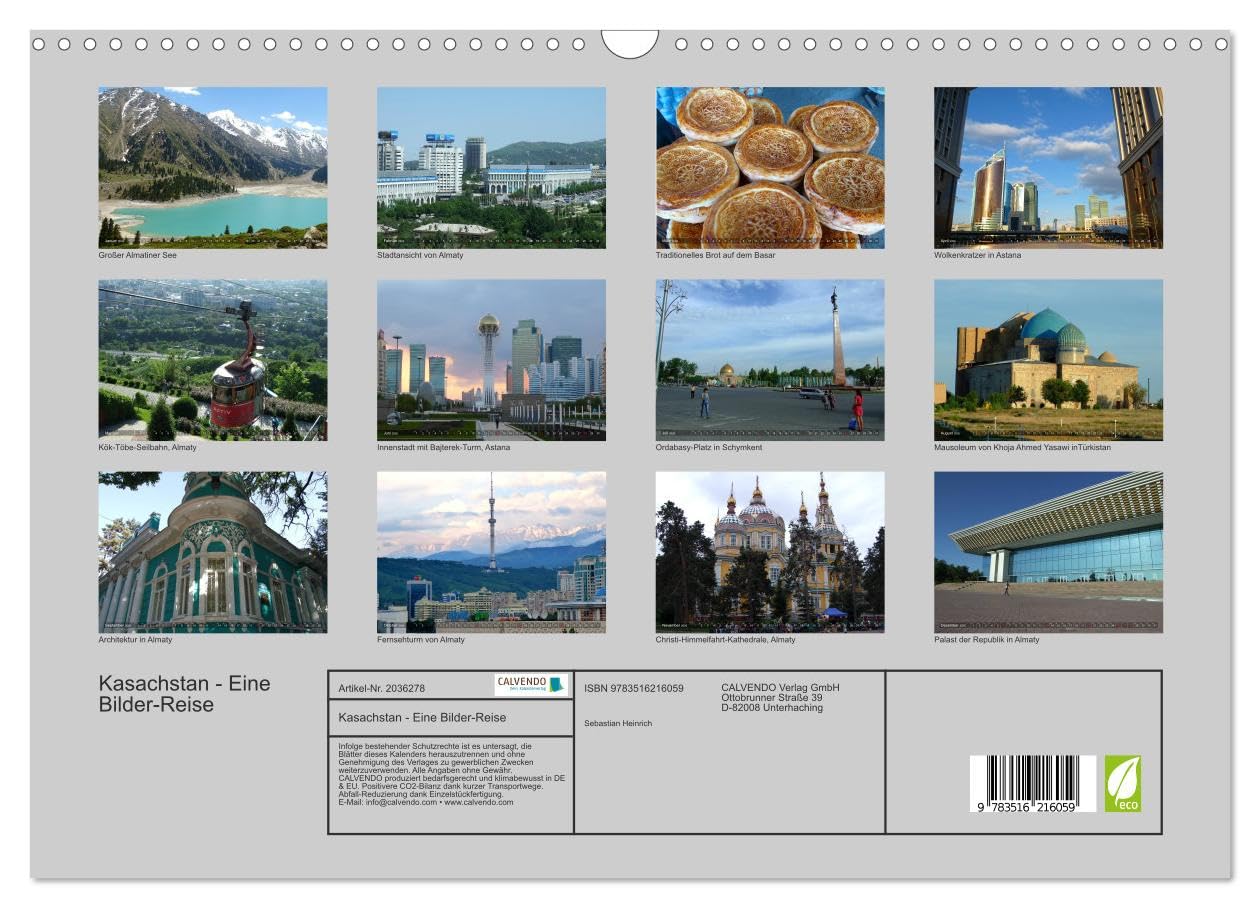 Kasachstan - Eine Bilder-Reise (Wandkalender 2026 DIN A3 quer), CALVENDO Monatskalender: Reisefotografien aus Kasachstan (CALVENDO Orte)