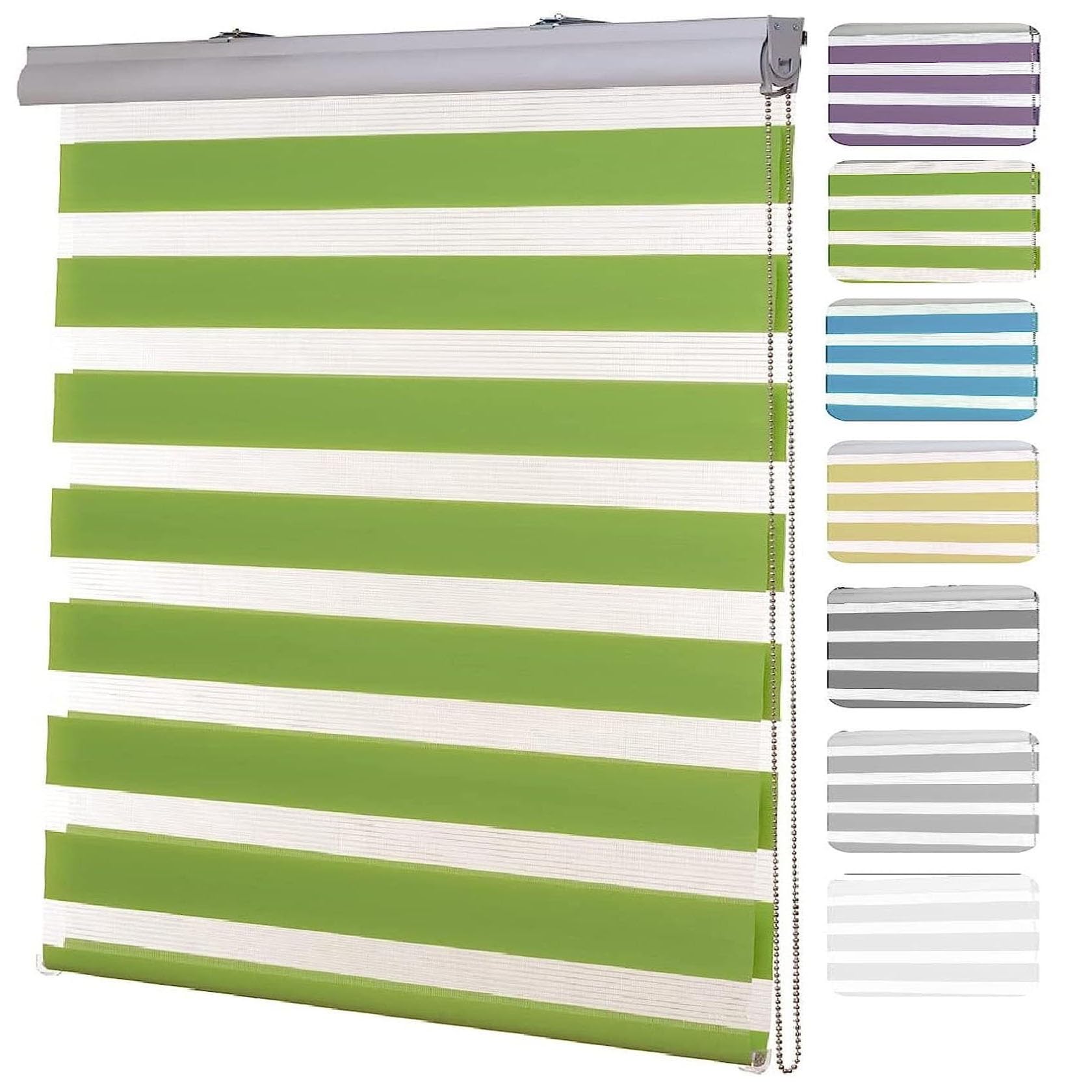 Blackout Blind 105 x 220 cm UV Protection Thermal Properties Premium Roller Window Blind with Adjustable chain mechanism for Home Office Window Blinds, Green — image 1