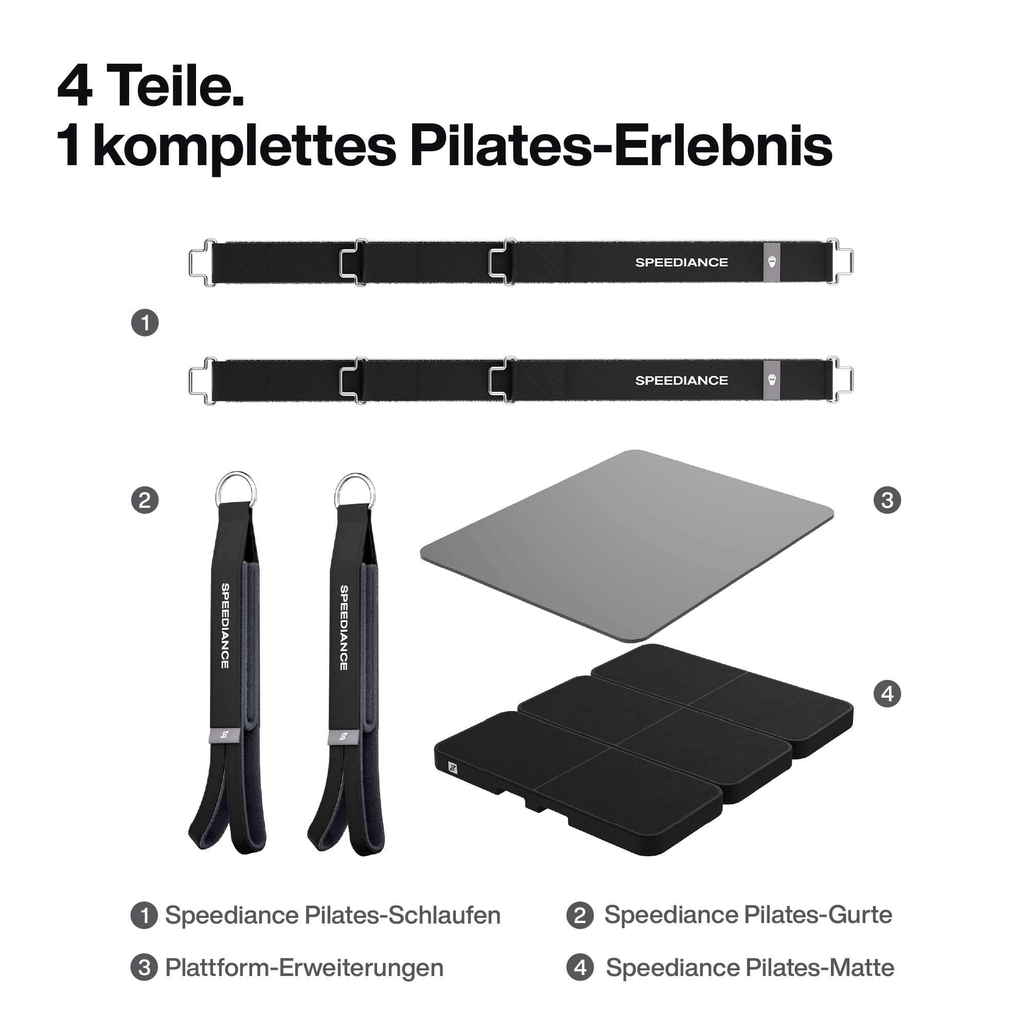 Speediance Pilates-Set-Aufsatz für Gym Monster, Schlaufen, Gurte, Plattform-Erweiterungsteile, Pilates-Matte – für das Fitnessstudio zu Hause, Workout und Training