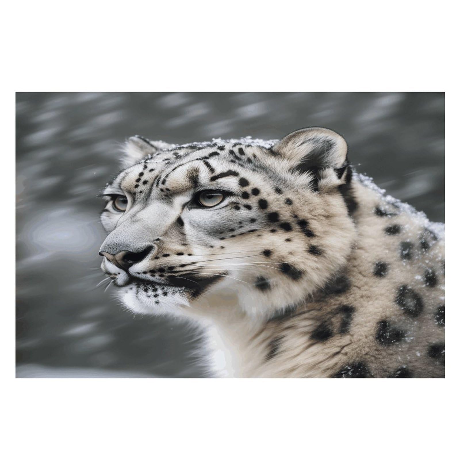 Snow Leopard Placemats Wipeable Heat Resistant Table Mats Washable Flax Place Mats Elegant Cloth Non-Slip Placemat for Kitchen Dinning Party Table Decor 12 * 18 in