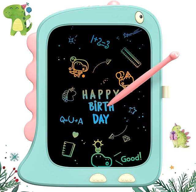 Bravokids LCD Writing Tablet 8.5" Drawing Pad Toddler Doodle Board, Travel Educational Toys for Girl Boy Christmas Birthday Gifts Dinosaur Toys for 2 3 4 5 6 Year Old Girls Kids