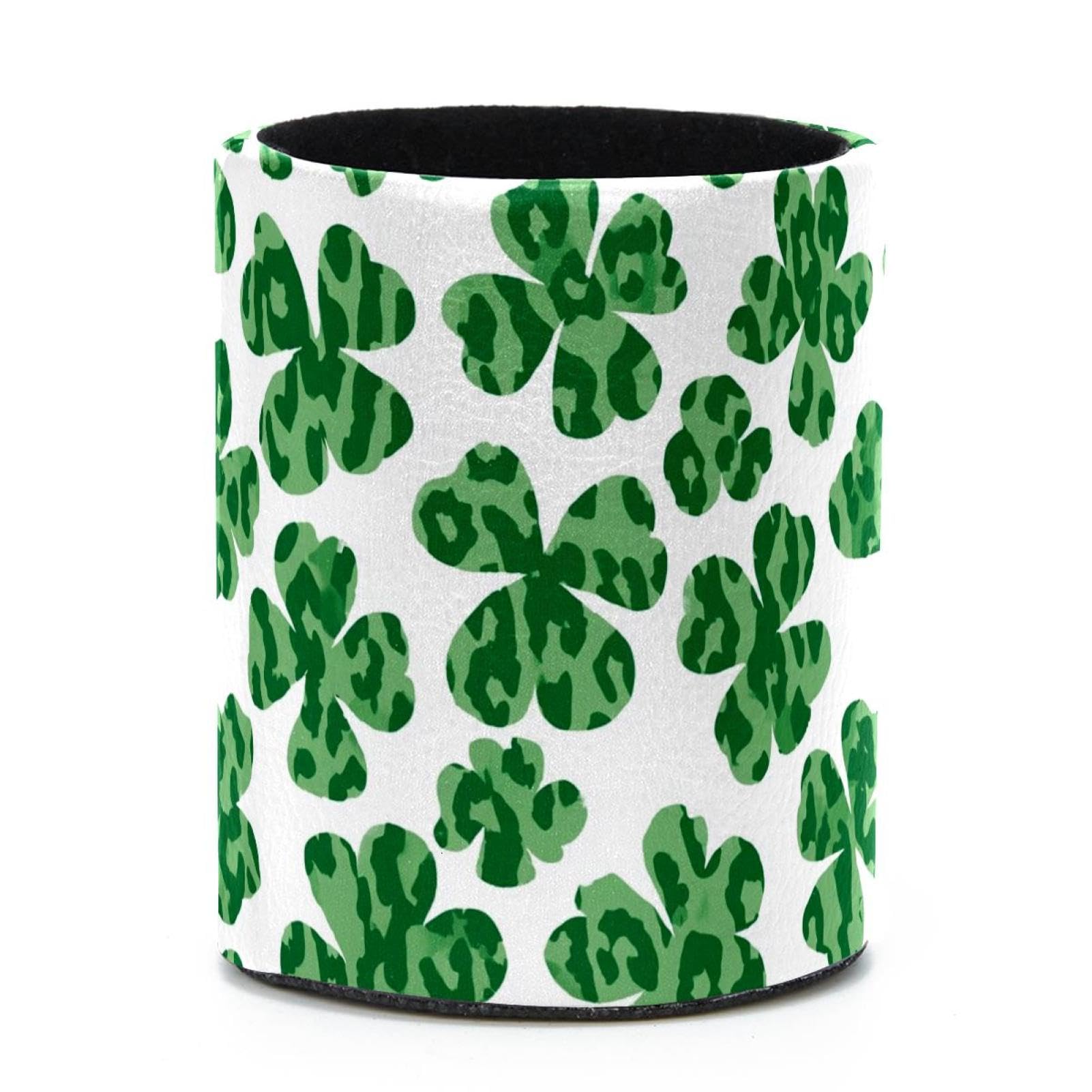 VAPOKF Round Pencil Holders for Desk, Shamrock Pen Holders Pen Pot Makeup Brushes Storage Desktop Stationery Supplies Organiser for Home Office