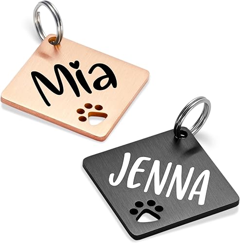 Miniatura 20 de Ultra Joys Etiquetas de identificación personalizadas para mascotas - Etiqueta de identificación de mascotas personalizada de pata hueca - Etiqueta