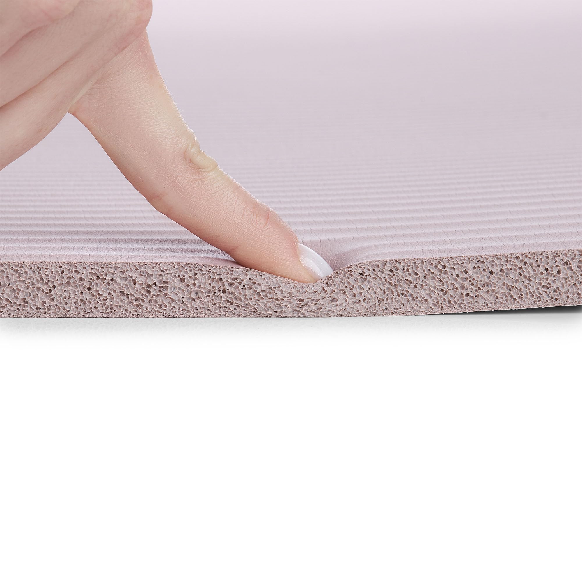 HyperMotion Mata do Ćwiczeń Fitness i Jogi NBR 183x61x1,5 cm Brudny Róż, Antypoślizgowa 15 mm, z Paskiem do Ćwiczeń i Przenoszenia, Gruba Mata do Jogi, Pilates i Stretchingu