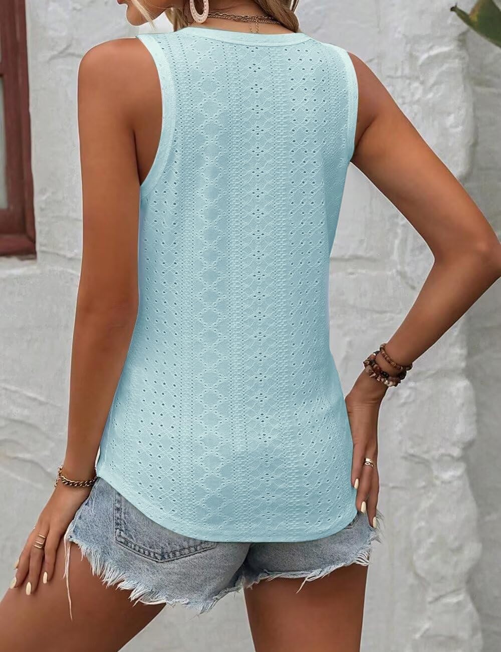 Women's V Neck 2025 Breathable Sleeveless Top Summer Basic Sexy Top image 5