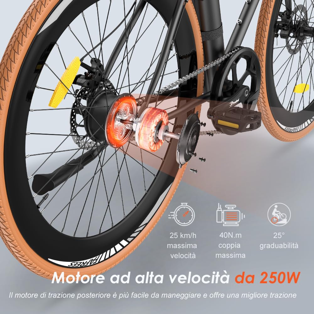 Fafrees Bici Elettrica, Bicicletta Elettrica Uomo Donna 27.5 Pollici, 36V 10Ah Batteria Rimovibile Ebike da Città, 250W Motore 25KM/H E Bike Pedalata Assistita, F1 2024 Upgrade (Bianco