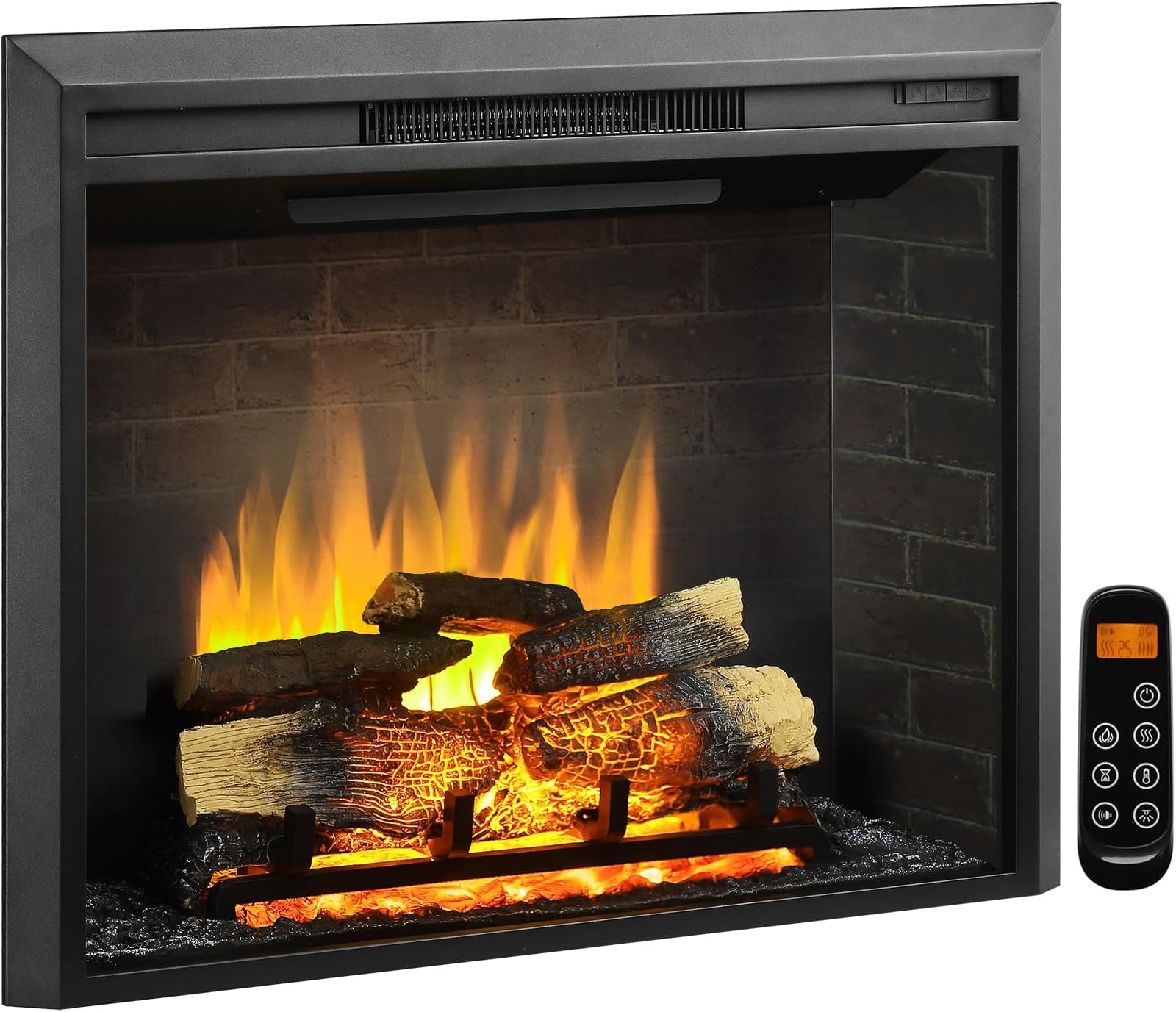 LegendFlame Carl 35" W Electric Fireplace Insert (EF264), Fireplace Heater 750/1500W, Fire Crackling Sound, Remote Control…