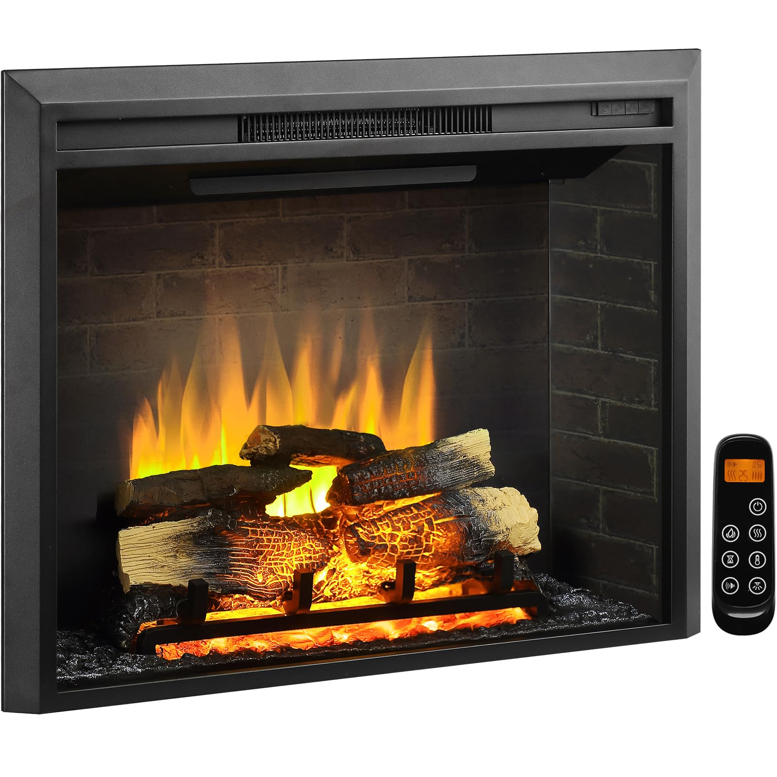 LegendFlame Carl 35" W Electric Fireplace Insert (EF264), Fireplace Heater 750/1500W, Fire Crackling Sound, Remote Control…