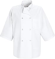 Vista 2 de Chef Designs Abrigo de chef de manga 12 para hombre