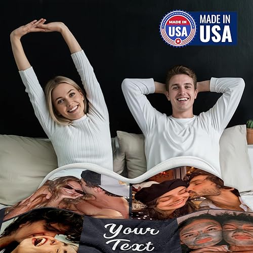 Miniatura 3 de Yofair - Manta personalizada con imagen y texto "I Love You" para aniversario, regalos, boda, mujeres, hombres, pareja, novio, novia, esposa y esposo