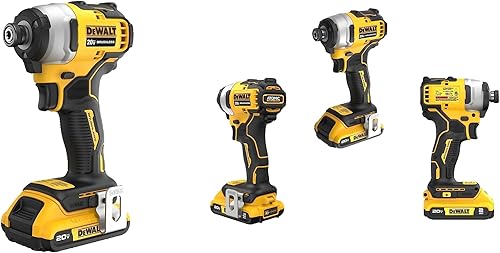 Miniatura 2 de DEWALT ATOMIC 20V-Max Kit de destornillador de impacto compacto sin escobillasinalámbrico de 14 pulgadas con cargador, 2.0 Ah, batería, bolsa y clip