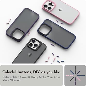 Matte Compatible with iPhone 14 Pro Max Case with Screen Protector, Full Body Shockproof Case with Camera Protector Translucent Matte Protective Slim Phone Case 6.7 inch, Black