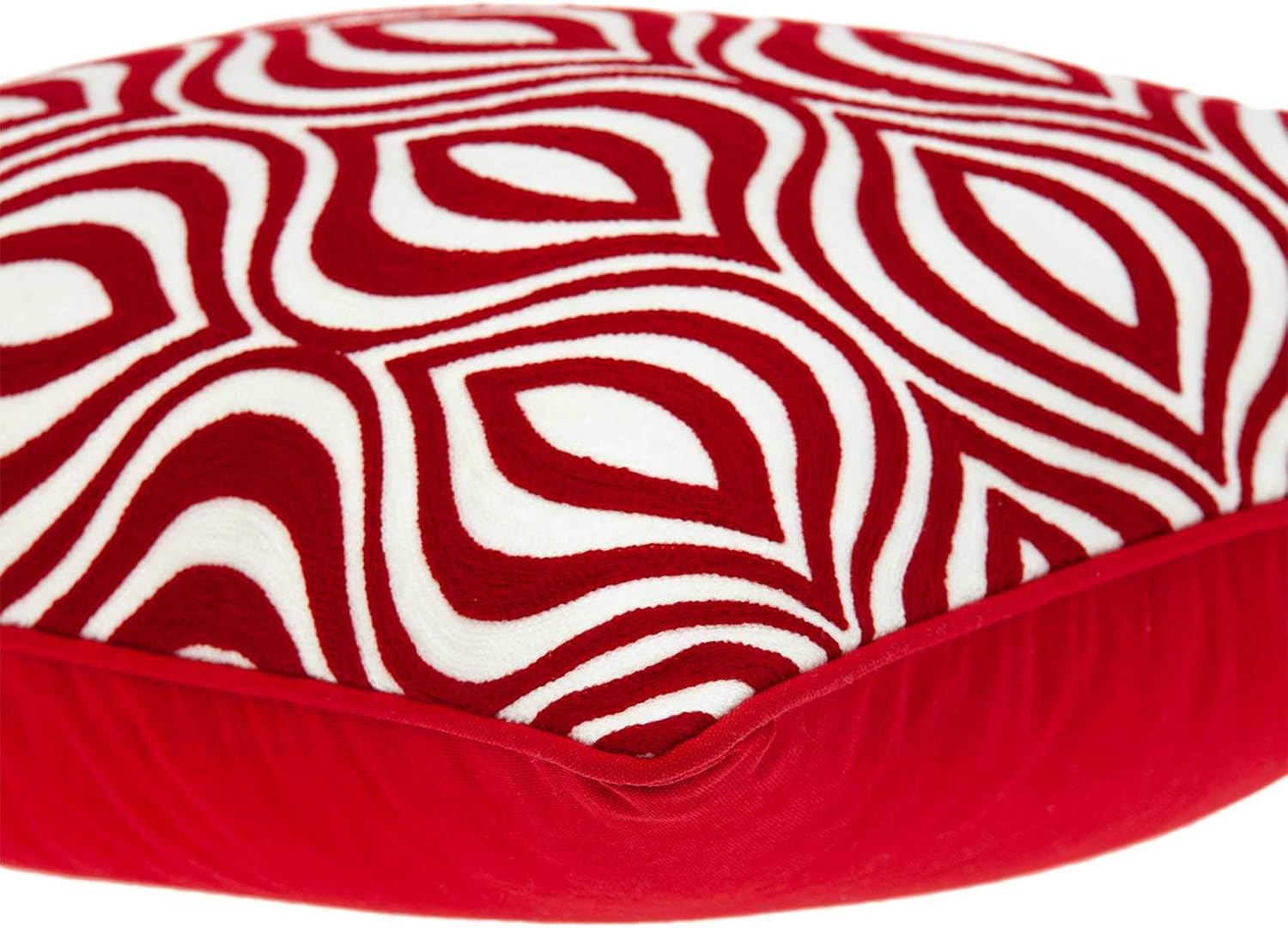 HomeRoots 334131 20 x 7 x 20 in. Transitional Red & White Pillow Cover with Poly Insert