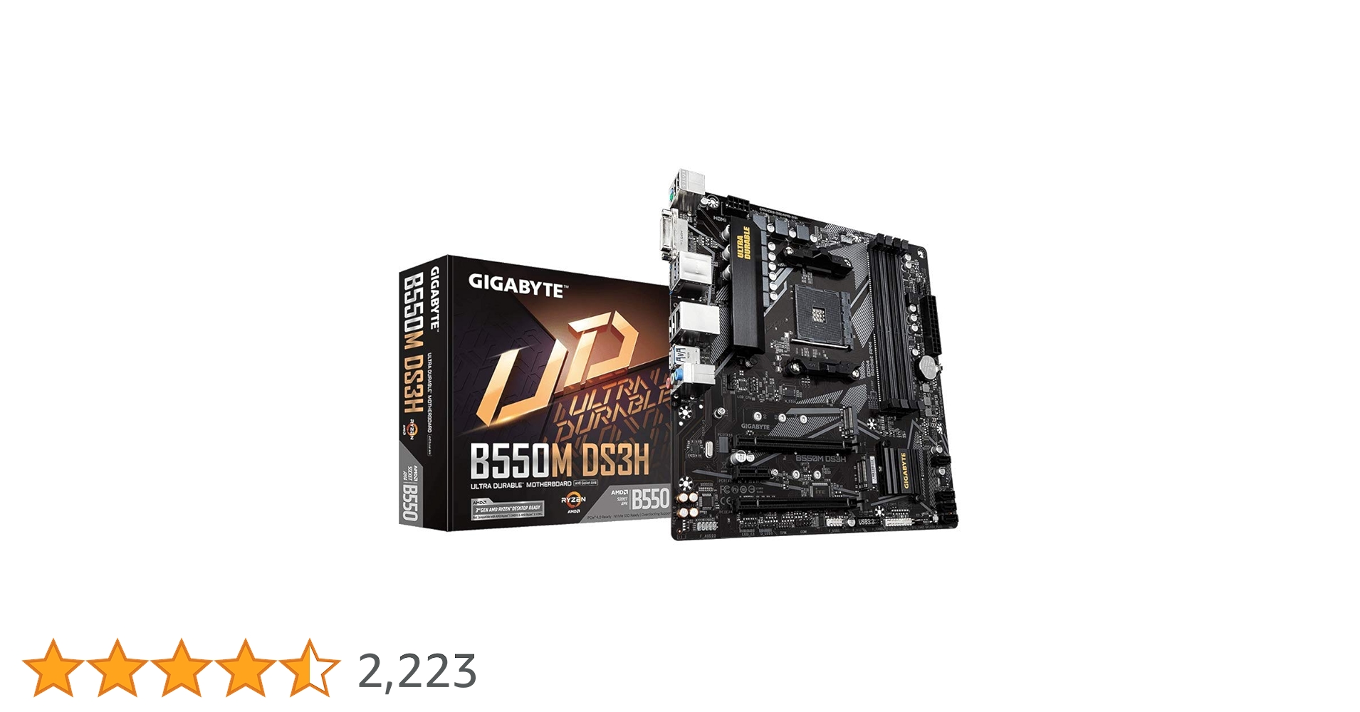 GIGABYTE B550M DS3H AM4 GIGABYTE B550M DS3H (AM4 AMD/B550/Micro ATX/Dual M.2/SATA