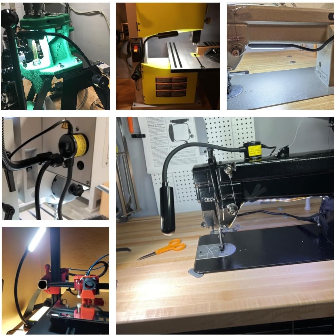 LED Sewing Machine Light,30 LED Magnetic Mount Drill Press Light with Flexible Silone Coating Gooseneck for Sewing Machine, Drill Presses, Desks, Music Stands, Craft, Workbenches, Lathes Lamps (White)