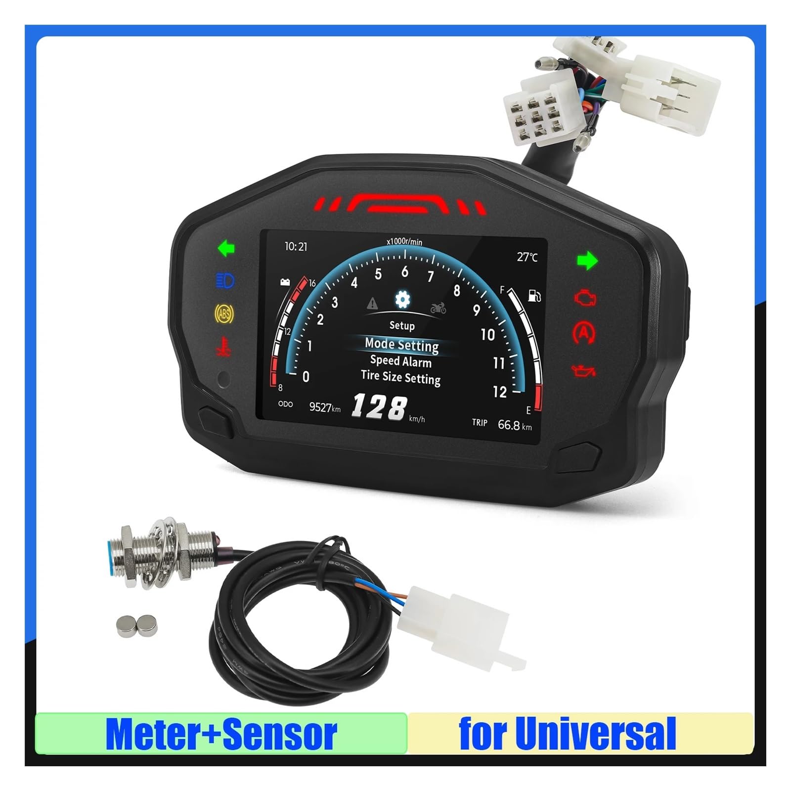 Moto Contachilometri Contachilometri Universale Per Moto Contachilometri Digitale Pannello Strumenti Motore Con Cruscotto Livello Olio Chilometraggio Per 2/4 Cilindri
