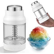 Mini Shaved Ice Machine Snow Cone Machine - Portable Handheld Small Crusher with Free Cube Trays