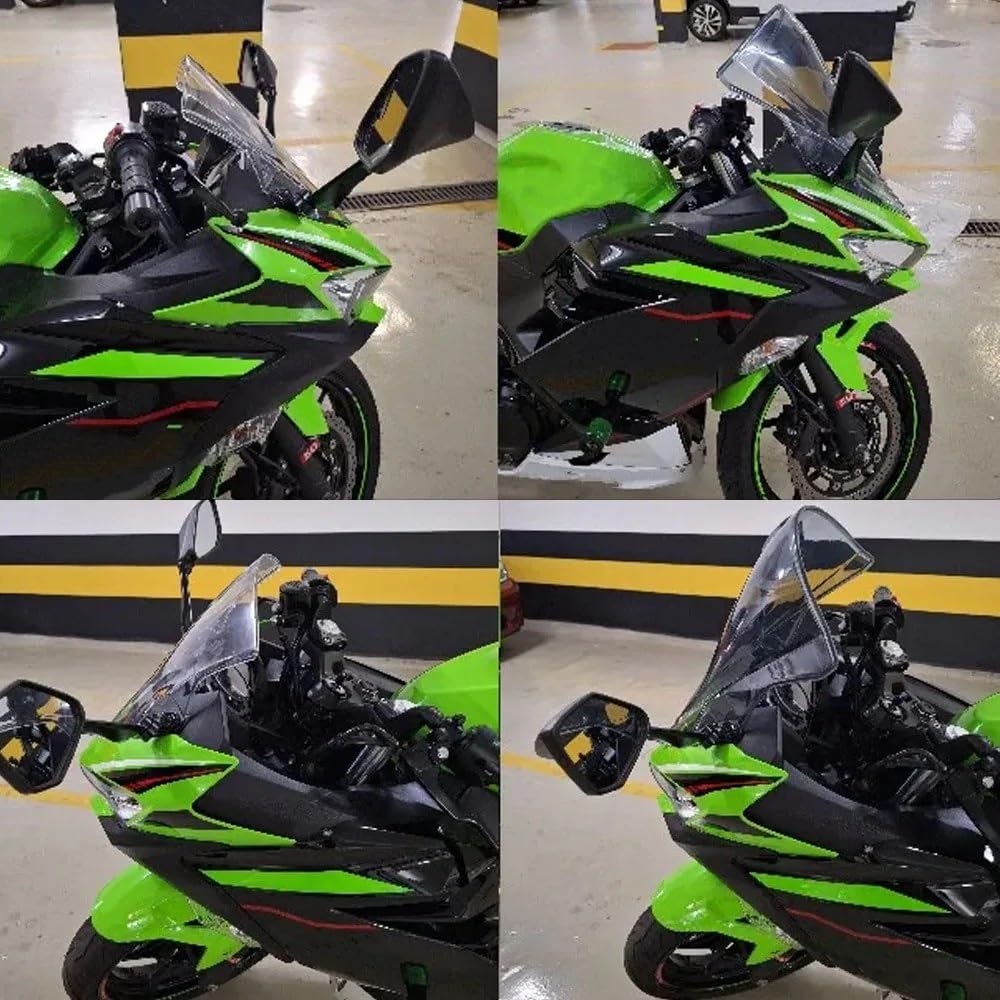 Dla Kawasaki Ninja500 SE 2024-2025 Podwójna Szyba Przednia Motocykla Szyba Motocyklowa(Light Gray)