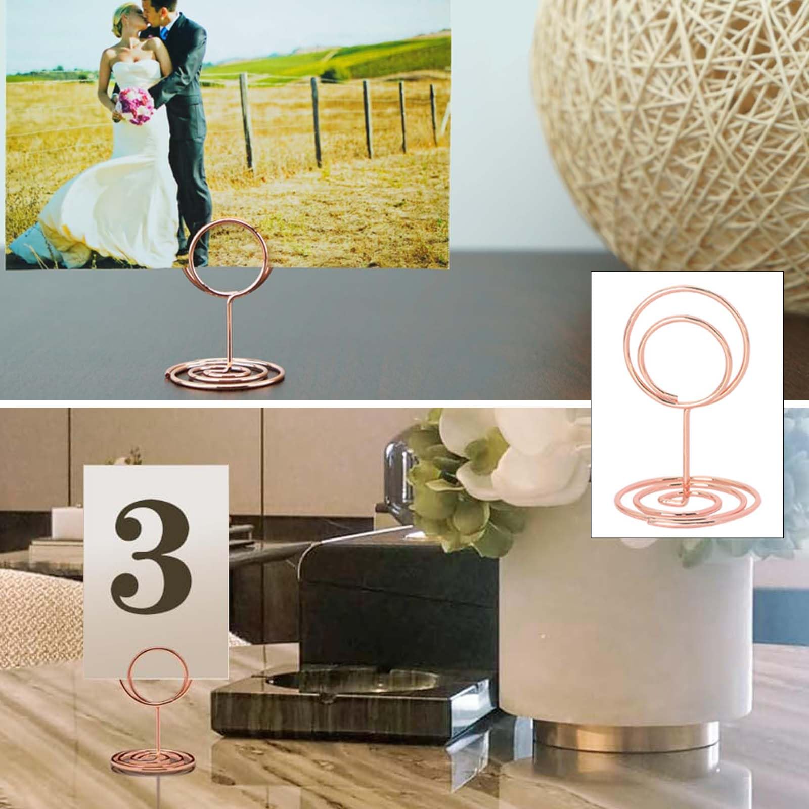 MisFun 30 Pièces Porte Nom Table, Porte Photo Pince, Porte Photo Sur Pied, Porte Cartes De Table Pour Mariages, Porte Numero De Table, Pour Noël Le Banquet De Fête Saint Valentin(Amour Or