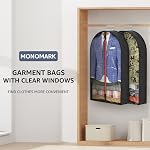 6.5" Gussetes Garment Bags for Hanging Clothes Storage, 40" Suit Cover Bags for Closet Travel (Set of 6), Clear Hanging Clothes Storage with Zipper for Clothing